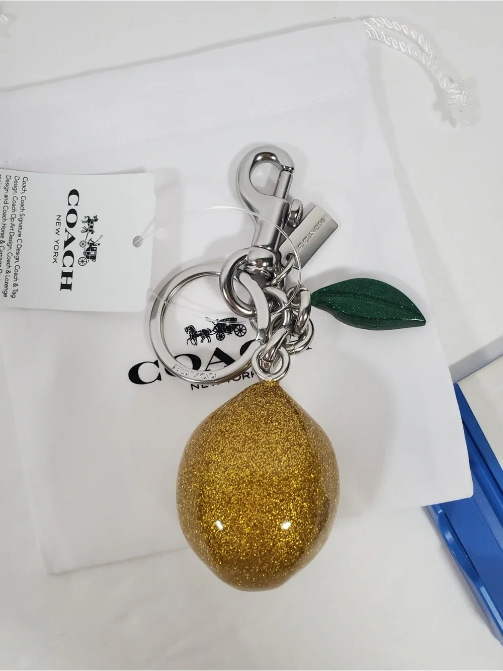 Coach Lemon Resin Bag Charm NWT